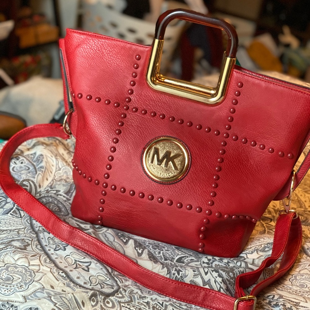 Michael Kors Red Leather Bag